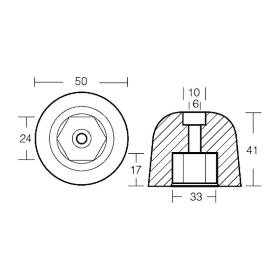 Anode de propulseur Vetus 220 KGF, 2 image