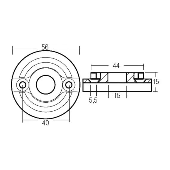 Anode de propulseur Vetus 60-75-80-95 KGF, 2 image Anode de propulseur Vetus 60-75-80-95 KGF, 2 image