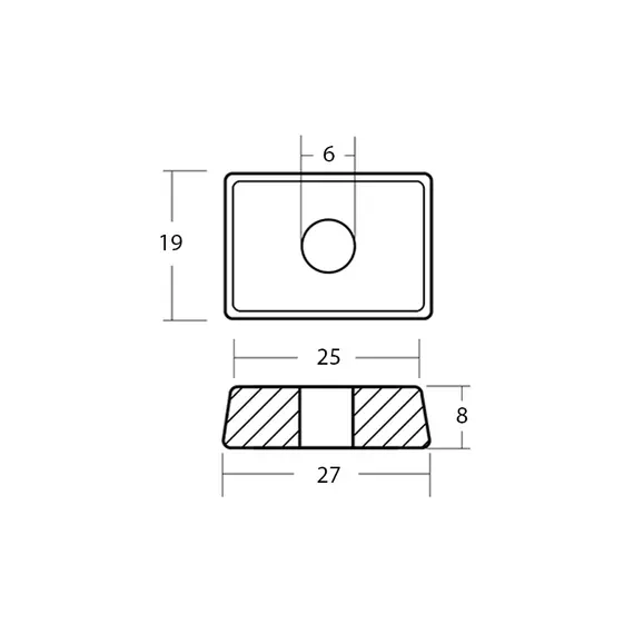 Plaque Anode en Zinc pour Tab de Réglage Mercury 4-9.9HP 4T, 2 image Plaque Anode en Zinc pour Tab de Réglage Mercury 4-9.9HP 4T, 2 image