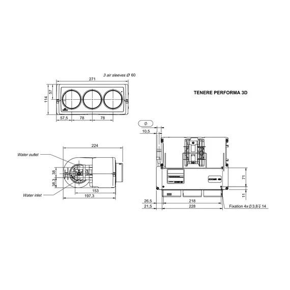 TENERE PERFORMA 3D60 - Liquid heat exchanger with fan 12V, 6 image TENERE PERFORMA 3D60 - Liquid heat exchanger with fan 12V, 6 image