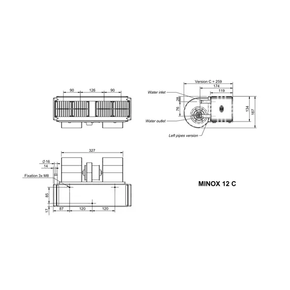 MINOX 12 C - Liquid heat exchanger with fan 12V, 8 image MINOX 12 C - Liquid heat exchanger with fan 12V, 8 image