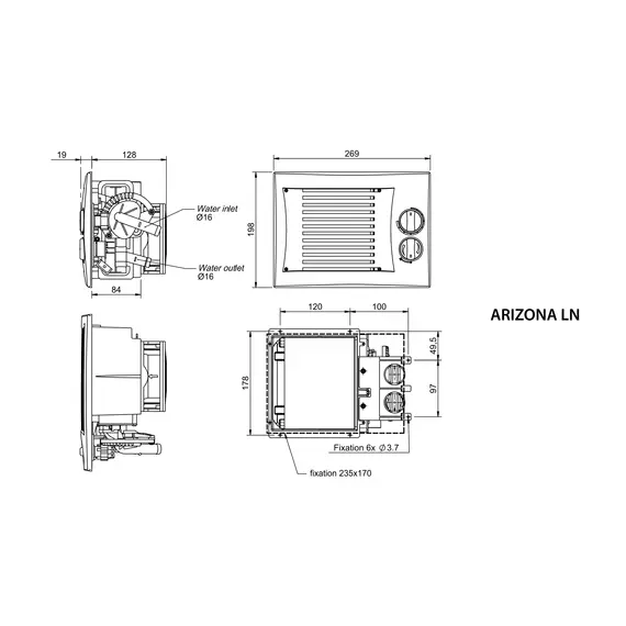 ARIZONA LN - Low Noise liquid heat exchanger with fan 12V, 2 image ARIZONA LN - Low Noise liquid heat exchanger with fan 12V, 2 image