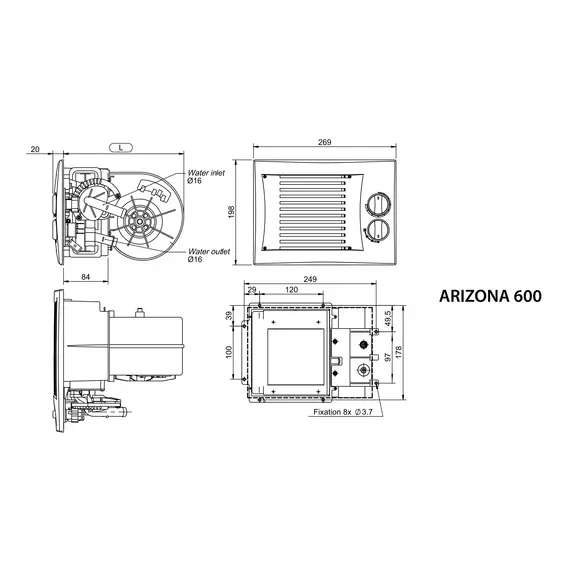 ARIZONA 600 - Échangeur de chaleur liquide avec ventilateur 24V, 7 image ARIZONA 600 - Échangeur de chaleur liquide avec ventilateur 24V, 7 image
