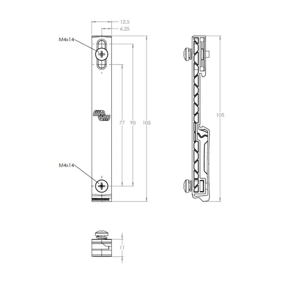 Pair of DIN35 Adapters - Large, 3 image Pair of DIN35 Adapters - Large, 3 image