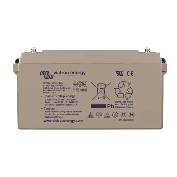 12V/90Ah AGM Deep Cycle Battery (M6)