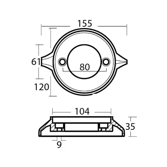 Aluminum Collar Anode for Leg AQ 200-290, 2 image Aluminum Collar Anode for Leg AQ 200-290, 2 image