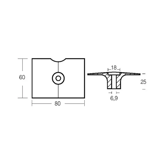 Aluminum Plate Anode for Yamaha 8-25HP 4T Engine, 2 image Aluminum Plate Anode for Yamaha 8-25HP 4T Engine, 2 image