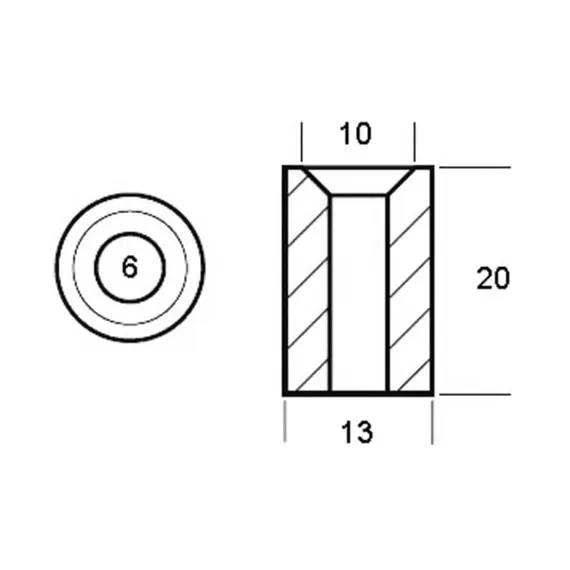 Zinc Cylinder Anode for Yamaha 6-300HP Engine, 2 image Zinc Cylinder Anode for Yamaha 6-300HP Engine, 2 image