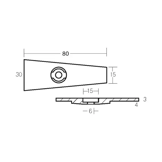 Anode de plaque de zinc pour moteur Yamaha 6/8HP, 2 image Anode de plaque de zinc pour moteur Yamaha 6/8HP, 2 image