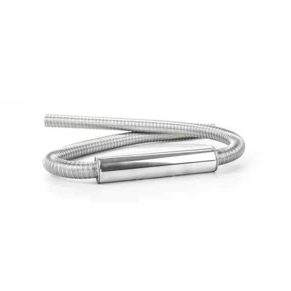 Silencieux d'échappement en acier inoxydable de diamètre 38 mm.