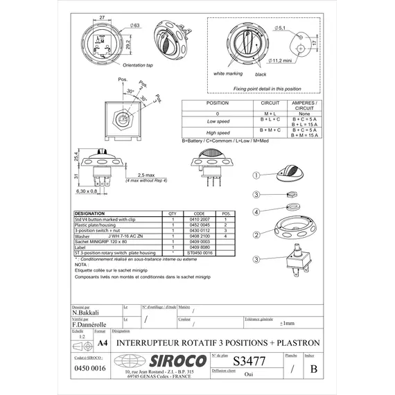 Interrupteur rotatif à 3 positions pour échangeurs de chaleur d'eau 12V/24V, 2 image Interrupteur rotatif à 3 positions pour échangeurs de chaleur d'eau 12V/24V, 2 image