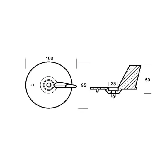 Anode en ailettes en aluminium pour moteurs Honda BF 25-50HP, 2 image Anode en ailettes en aluminium pour moteurs Honda BF 25-50HP, 2 image