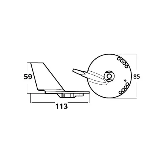 Anode à ailettes en aluminium pour moteurs Suzuki DF 60-140HP, 2 image Anode à ailettes en aluminium pour moteurs Suzuki DF 60-140HP, 2 image