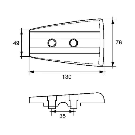 Aluminum Plate Anode for DPH/DPR Legs, 2 image Aluminum Plate Anode for DPH/DPR Legs, 2 image