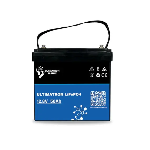 Batterie lithium Ultimatron LiFePO4 12,8V 50Ah avec BMS intelligent intégré