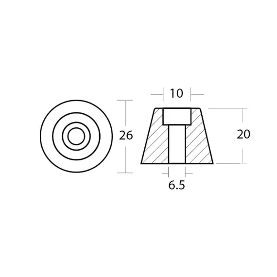 Zinc Anode for Bow Thrust Side Power-Sleipner, 2 image Zinc Anode for Bow Thrust Side Power-Sleipner, 2 image