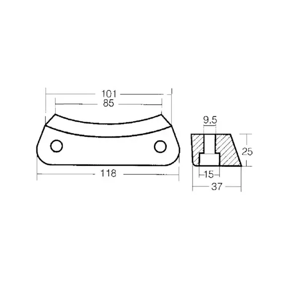 Zinc Bar Anode for DPH-DPR Duo Propeller, 2 image Zinc Bar Anode for DPH-DPR Duo Propeller, 2 image