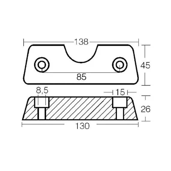 Zinc Bar Anode for DPX Legs, 2 image Zinc Bar Anode for DPX Legs, 2 image