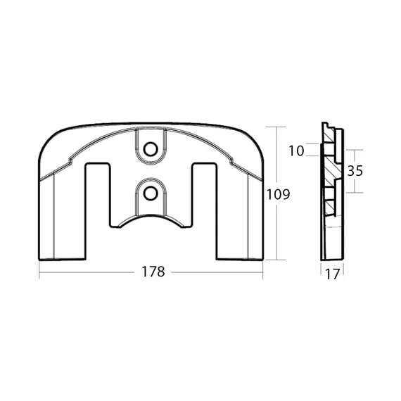 Plaque de cavitation en zinc pour moteur ZT350-ZT370, 2 image Plaque de cavitation en zinc pour moteur ZT350-ZT370, 2 image