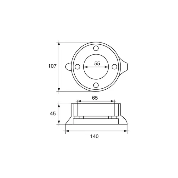 Collier en zinc pour embase courte Sail Drive 110, 2 image Collier en zinc pour embase courte Sail Drive 110, 2 image