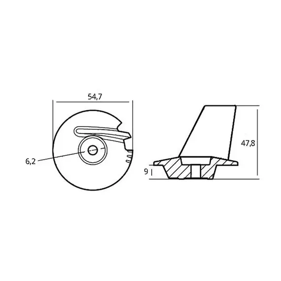 Anode de finition en zinc pour moteurs 4 temps MFS 8-20HP, 2 image Anode de finition en zinc pour moteurs 4 temps MFS 8-20HP, 2 image