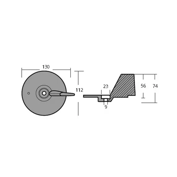 Zinc Fin Anode for Honda 75-130HP Engines, 2 image Zinc Fin Anode for Honda 75-130HP Engines, 2 image