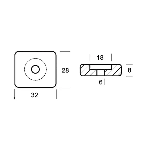 Zinc Plate Anode for 8-50 HP Engines, 2 image Zinc Plate Anode for 8-50 HP Engines, 2 image