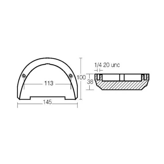 Zinc Plate Anode for SX/DP-S Legs, 2 image Zinc Plate Anode for SX/DP-S Legs, 2 image