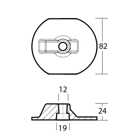 Zinc Plate-B Anode for ZT350-ZT370 Engine Gearbox, 2 image Zinc Plate-B Anode for ZT350-ZT370 Engine Gearbox, 2 image