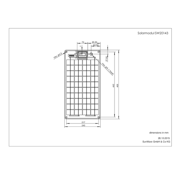 Solar Panel SW-20143 12V 15 Wp, 6 image