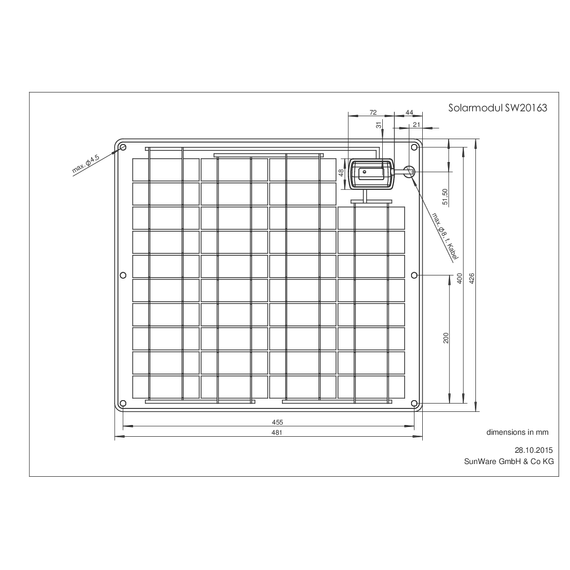 Solar Panel SW-20163 12V 33 Wp, 6 image Solar Panel SW-20163 12V 33 Wp, 6 image
