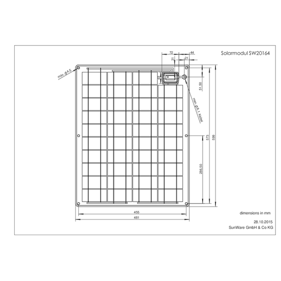 Panneau solaire SW-20164 12V 45 Wp, 6 image