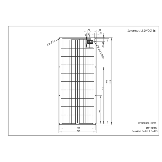 Solar Panel SW-20166 12V 90 Wp, 5 image