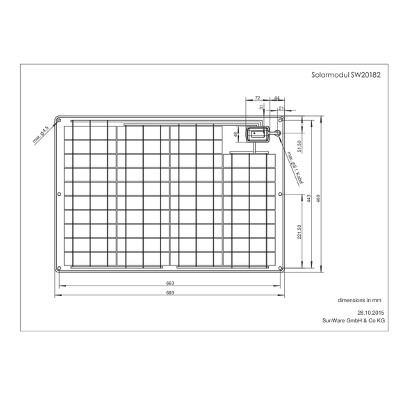 Solar Panel SW-20182 12V 50 Wp, 6 image Solar Panel SW-20182 12V 50 Wp, 6 image