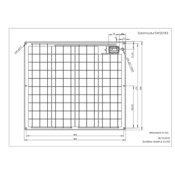 Solar Panel SW-20183 12V 68 Wp, 6 image Solar Panel SW-20183 12V 68 Wp, 6 image