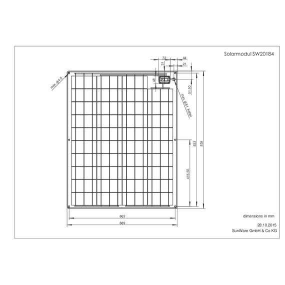 Solar Panel SW-20184 12V 90 Wp, 6 image