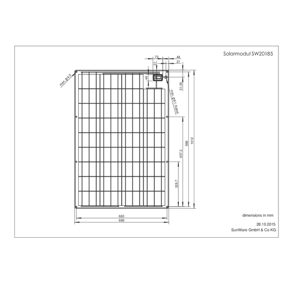 Solar Panel SW-20185 12V 120 Wp, 5 image