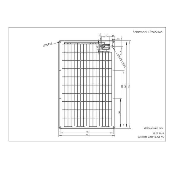 Panneau solaire SW-22145 24V 60 Wp, 6 image