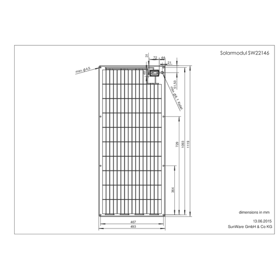 Panneau solaire SW-22146 24V 90 Wp, 6 image