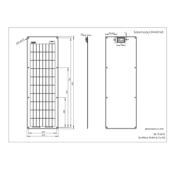 Panneau solaire SW-40145 12V 30 Wp, 7 image