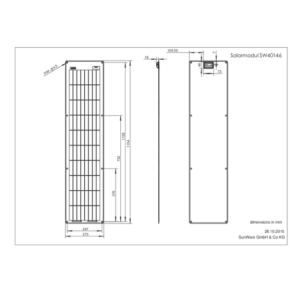 Solar Panel SW-40146 12V 46 Wp, 7 image