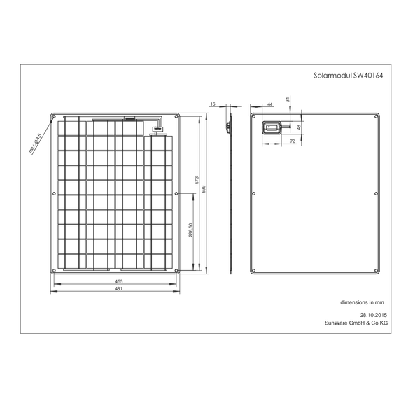 Solar Panel SW-40164 12V 45 Wp, 7 image