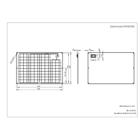Panneau solaire SW-40182 12V 50 Wp, 7 image