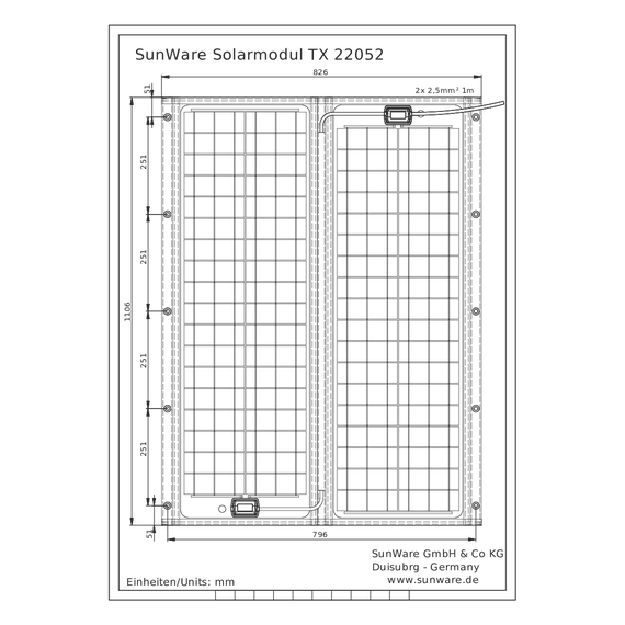 Solar Panel TX-22252 24V 120 Wp, 7 image Solar Panel TX-22252 24V 120 Wp, 7 image