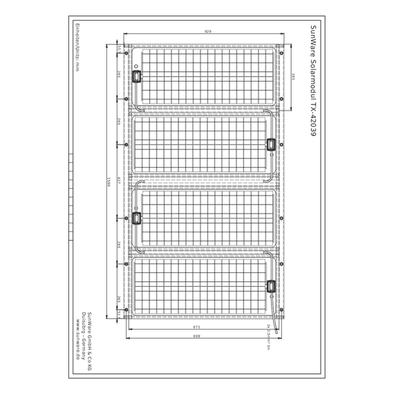 Solar Panel TX-42239 24V 180 Wp, 8 image Solar Panel TX-42239 24V 180 Wp, 8 image