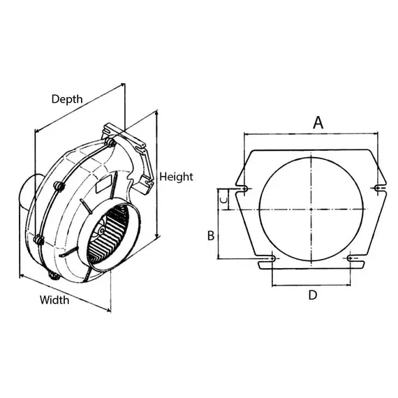 Electric Blower 110-103mm - 550m3/h - 12V, 3 image Electric Blower 110-103mm - 550m3/h - 12V, 3 image