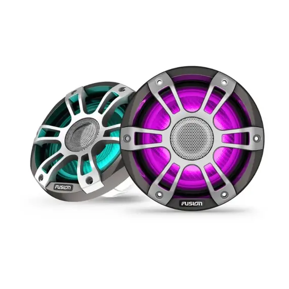 Fusion® Signature Series 3i Grey Sports Marine Coaxial Speakers 6.5" 230-watt with CRGBW Illumination, Color: Grey