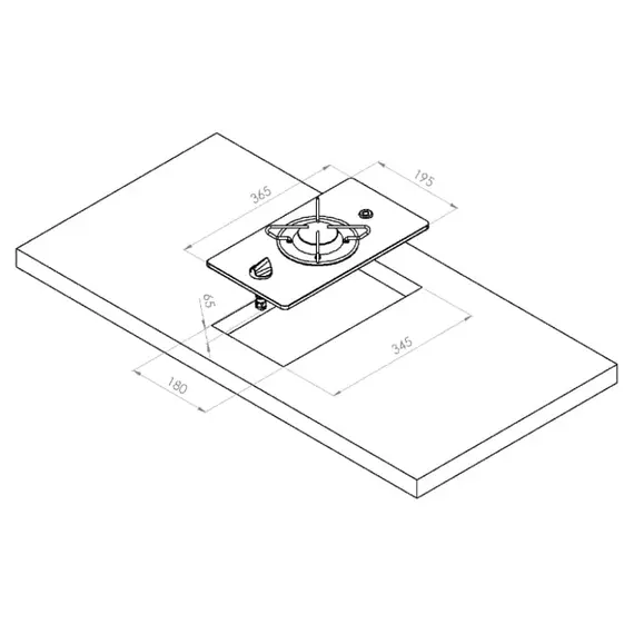 Glass Built-in Hob Unit - 1 Burner - 365x195mm, 2 image Glass Built-in Hob Unit - 1 Burner - 365x195mm, 2 image