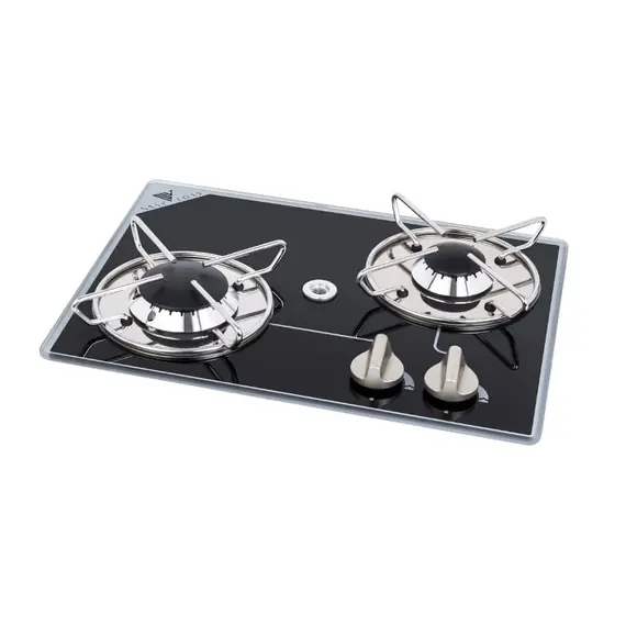 Unité de table de cuisson en verre - 2 brûleurs - 380x280mm