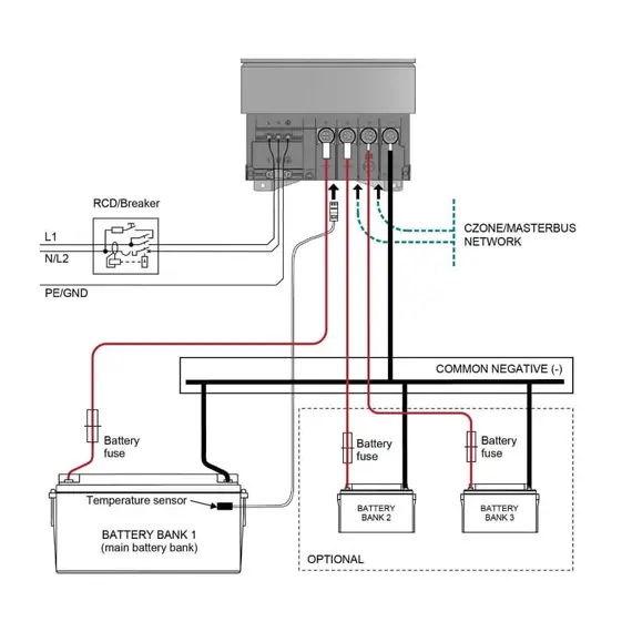 ChargeMaster PLUS CZone Charger - 24V/40A - 3 Outputs, Charging Current, A: 40, Voltage, V DC: 24, 12 image ChargeMaster PLUS CZone Charger - 24V/40A - 3 Outputs, Charging Current, A: 40, Voltage, V DC: 24, 12 image